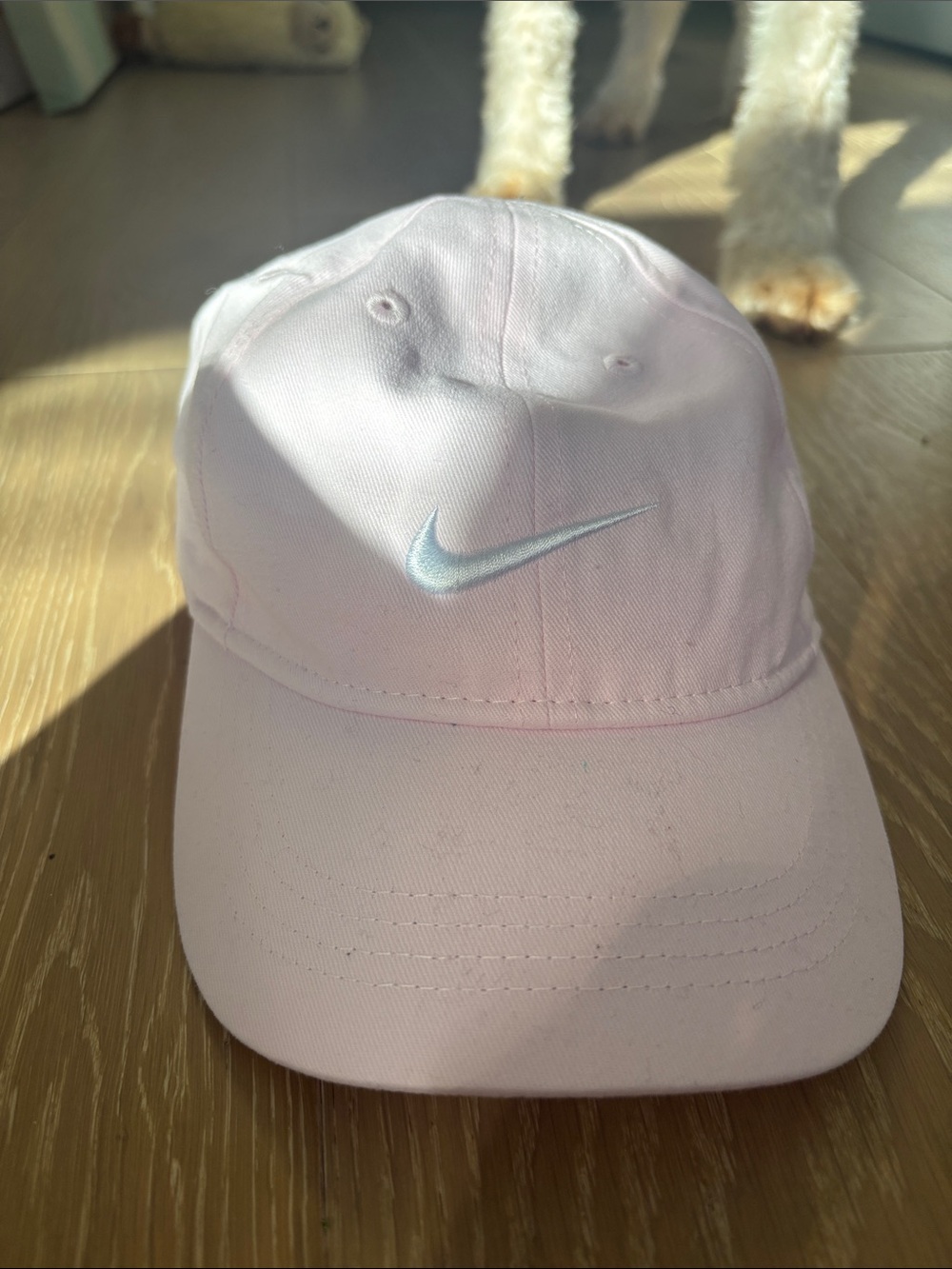 Nike Kids Light Pink Baseball Hat with White Swoosh